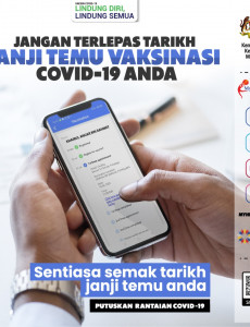 Jangan Terlepas Tarikh Janji Temu Vaksinasi COVID-19 Anda